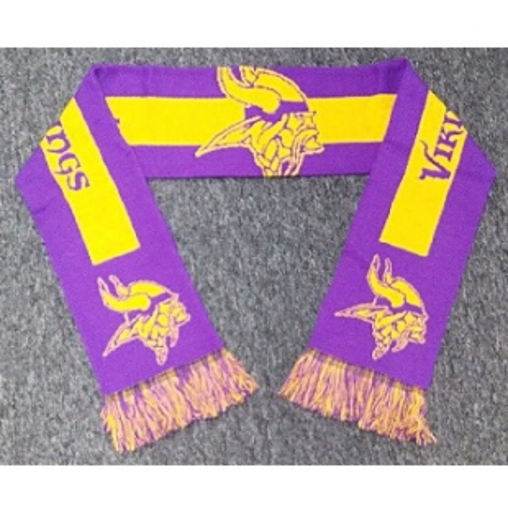 🏈🆕 MINNESOTA VIKINGS LOGO SCARF WITH FRINGE-NFL